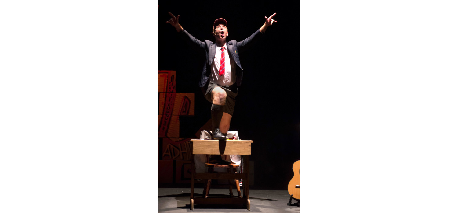 Photo credit: Aaron McIlroy pictured onstage in ADHD by Val Adamson