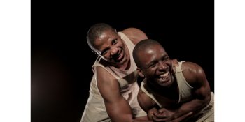 Buhle Qinga and Sivuyile Dunjwa in Four Fathers Bananas for the Baboons, Photo: Marcel Swanepoel.