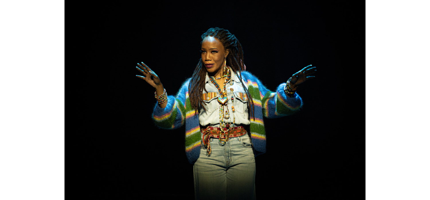 Lelo Ramasimong as the Narrator in Joseph and the Amazing Technicolor Coat.